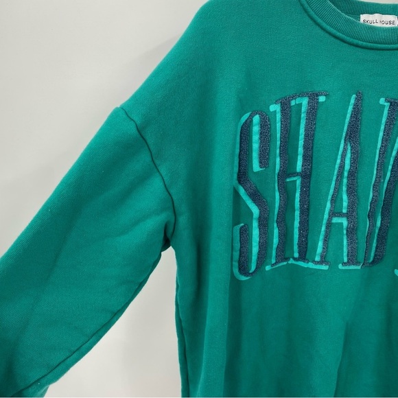 Skullhouse Green SHADY Crewneck Pullover Sweatshirt Medium/Large - Picture 3 of 6